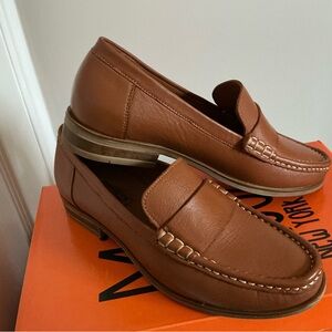 Miz Mooz Issy Leather Loafers, Size 36, Whiskey Color